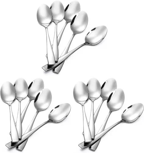 Vista 8 de Eslite Cucharas grandes de acero inoxidable de 24 piezas, 8 pulgadas