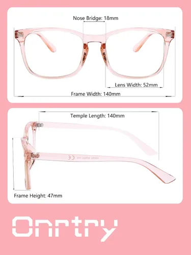 Vista 51 de Onrtry Gafas sin receta para hombres y mujeres, lentes transparentes cuadradas