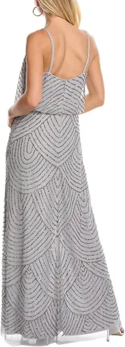 Vista 2 de Adrianna Papell Vestido tipo blusón con cuentas Art Deco para mujer