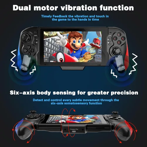 Vista 4 de Tingkengse Controlador de interruptor para Nintendo SwitchOLED, controlador Joypad Switch Pro de una pieza para modo de mano