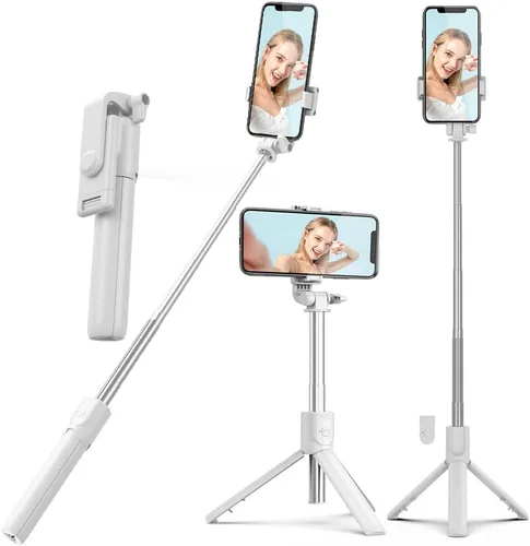 Vista 13 de XIHAMA Palo selfie trípode, palo selfie extensible 3 en 1 con control remoto inalámbrico, soporte de trípode portátil para teléfono compatible