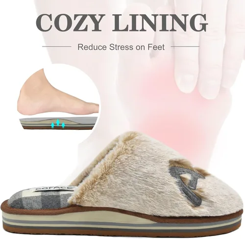 Vista 5 de COFACE Pantuflas de espuma viscoelástica para mujer, cómodas y cálidas, con forro de cojín acogedor