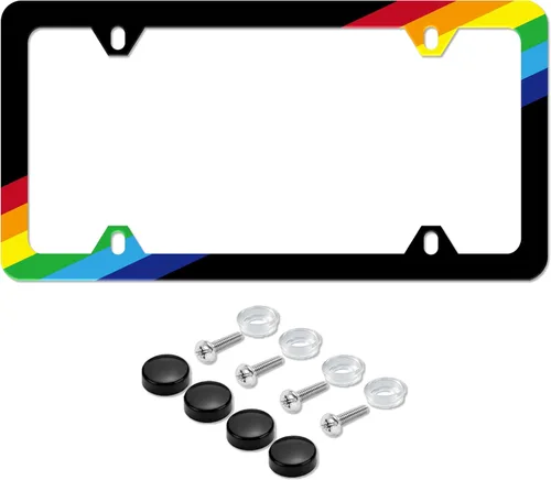Vista 16 de UNINDREM - 2 piezas de marco para placa con bandera estadounidense, de acero inoxidable, a prueba de óxido, decoración de piezas de automóvil