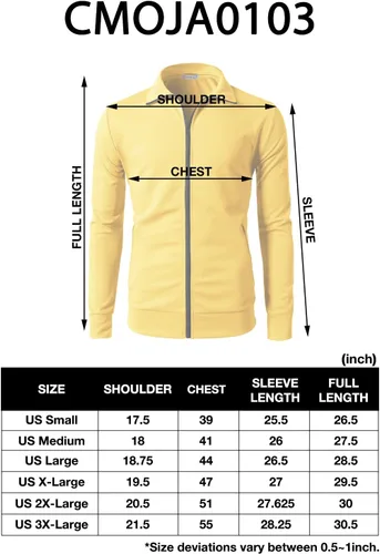 Vista 7 de H2H Chaqueta ligera con cremallera y manga larga para hombre