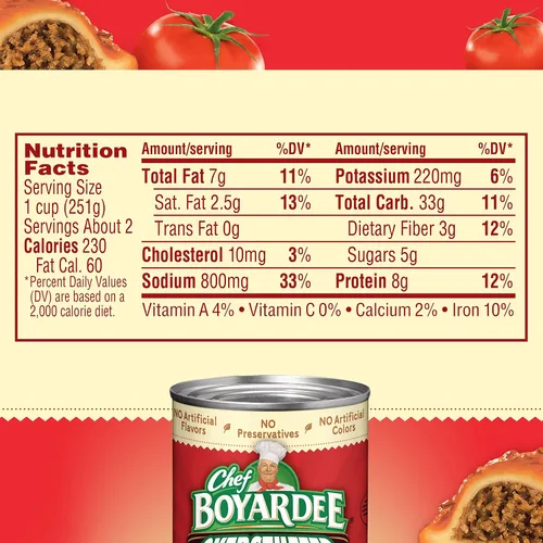 Vista 2 de Chef Boyardee Ravioles de carne rellenos, lata de 15 onzas