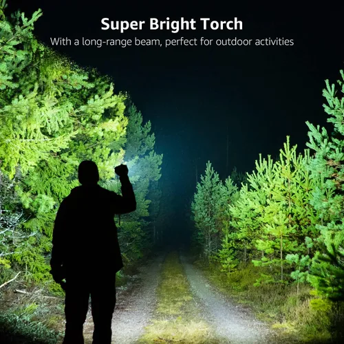 Vista 2 de Lepro Linternas LED LE2000 de alto lúmenes, 5 modos de iluminación, zoomable, impermeable, linterna de tamaño de bolsillo para exteriores