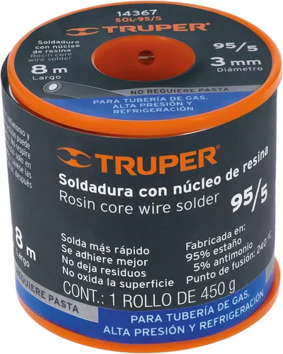 Vista 2 de TRUPER SOL-95/5 95/5 Alambre de soldadura de núcleo de colofonia