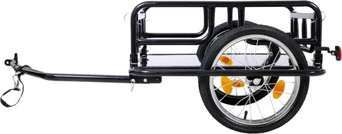 Vista 3 de Remolque de carga plegable para bicicleta con enganche universal, capacidad de 110 libras, remolque de bicicleta con ruedas y reflectores de 16