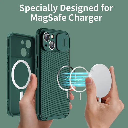 Vista 2 de Funda para iPhone 14 Plus compatible con Magsafe, iPhone 14 Plus funda de protección de cámara [compatible con cargador inalámbrico] con cubierta
