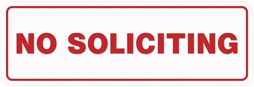 Vista 23 de Estándar No Soliciting Door/Wall Sign - Negro - Pequeño