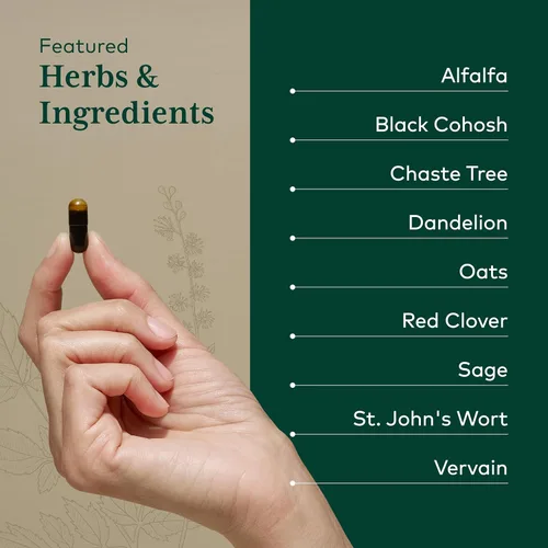 Vista 4 de GAIA HERBS PRO Fórmula de apoyo femenino – Apoya las fluctuaciones saludables del síndrome premenstrual y la menopausia con hoja de alfalfa