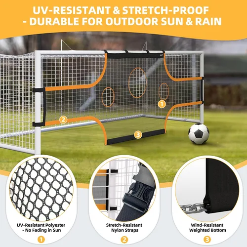 Vista 6 de MR Soccer Goal Target Sheet, Field Net, Professional Shooting Practice Aid