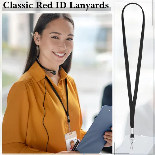 Vista 5 de Epakh 200 cordones para identificación con nombre y credencial para el cuello, con clips, correas para el cuello para oficina, escuela, enfermeras