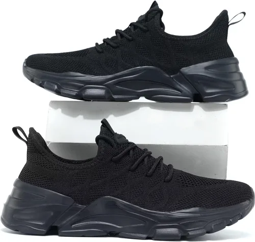 Vista 7 de Zapatos deportivos para caminar para hombre, ligeros, cómodos, informales, de malla, para trabajo, gimnasio, antideslizantes, tenis cruzados