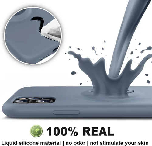 Vista 3 de Thomo Funda para iPhone 11 Pro Max [soporte de anillo de silicona líquida] [forro de microfibra antiarañazos], funda protectora de cuerpo completo
