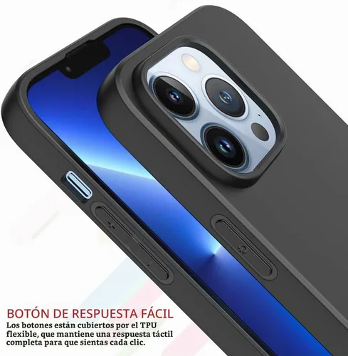 Vista 7 de Funda Puxicu para iPhone 12 Pro Max, cubierta protectora de TPU mate suave de diseño delgado para iPhone 12 Pro Max, negra