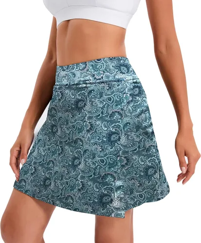 Vista 4 de Oyamiki - Falda pantalón deportiva para mujer, diseño ligero ideal para tenis, correr, entrenamiento, deporte y golf