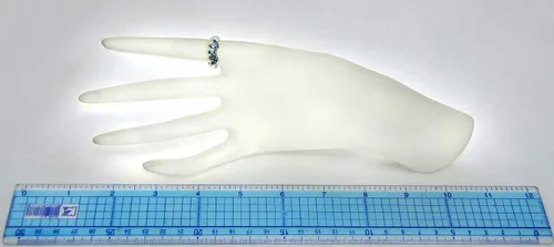 Vista 3 de RB Gems - Anillo de plata de ley 925 diseño de marquesa de 08 quilates chapado en rodio corona de 5 piedras