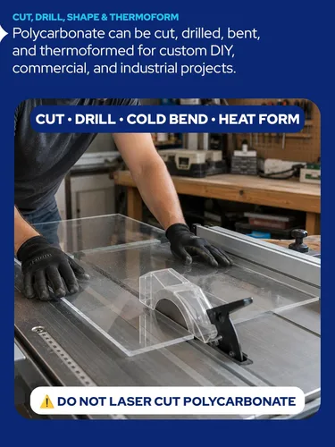 Vista 8 de KastLite Hoja de policarbonato transparente personalizada, hojas de plástico duro de 1/2 pulgada de grosor cortadas a medida, paneles transparentes