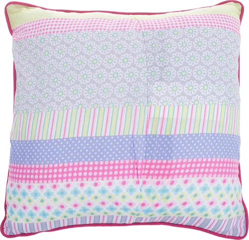 Vista 2 de Cozy Line Home Fashions 1 cojín decorativo cuadrado floral bordado con flores rosadas Almohada cuadrada floral
