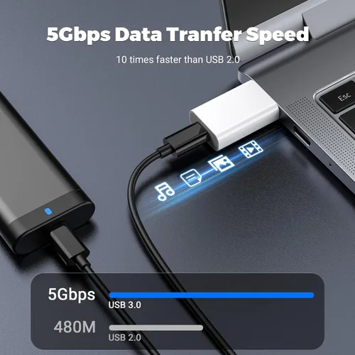 Vista 4 de Adaptador USB a USB C, 2 unidades, adaptador USB-C hembra a USB macho, convertidor de cargador OTG compatible con Apple Watch Ultra