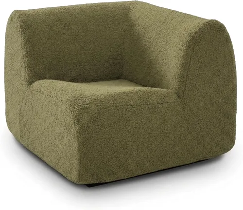 Vista 40 de Sofá individual modular curvado, sofá sherpa de espuma de 33 pulgadas, cómodos sofás de peluche para espacios pequeños, sofás modulares modernos