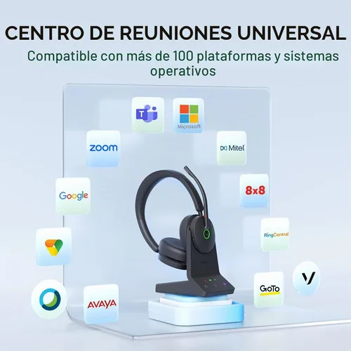 Vista 8 de Auriculares inalámbricos Yealink WH68 Duo DECT y Bluetooth 606ft Range