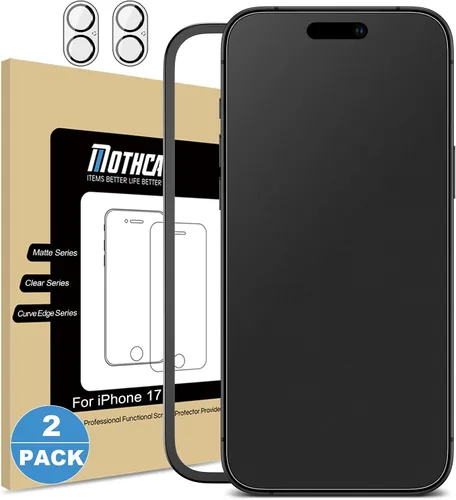 Vista 12 de Mothca Paquete de 2 protectores de pantalla de vidrio mate para iPhone Air / 17 Air [6.5 pulgadas] + Paquete de 2 protectores de lente de cámara