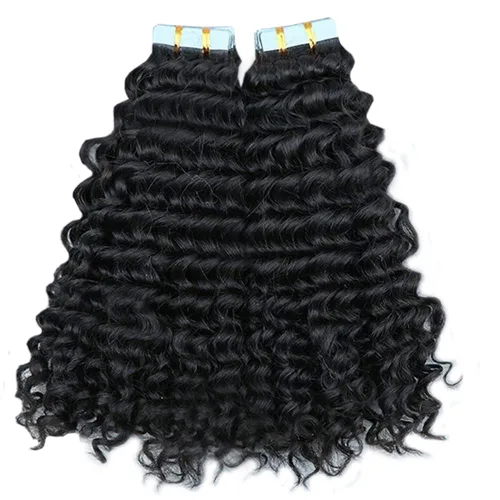 Vista 2 de Extensiones de cabello humano rizado profundo de 10 pulgadas, extensiones de cabello humano rizado rizado para mujeres negras, 40 unidades, 3.53