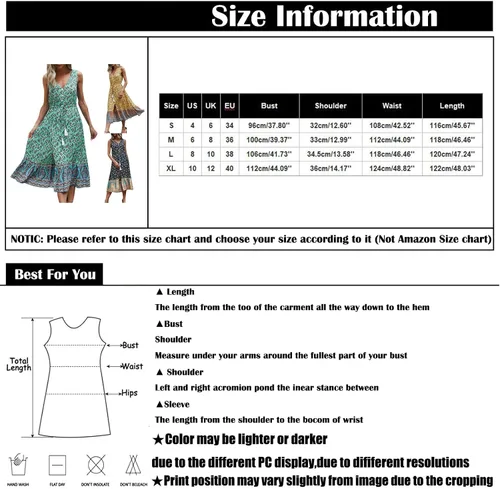 Vista 4 de Women's Long Sleeve Bodycon Dress Daily V-Neck Waist Ethnic Print Sleeveless Dress Sun Dresses Summer Casual