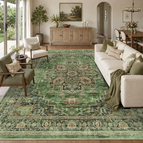 Vista 51 de Alfombra de pasillo vintage de 2 x 6 pies de pelo bajo Marrón beige
