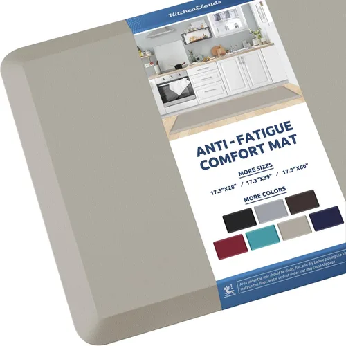Vista 55 de KitchenClouds Alfombra de Cocina Acolchada Anti Fatiga 17.3"x28" Impermeable, Antideslizante, Alfombras de Pie y Comodidad para Escritorio/Piso