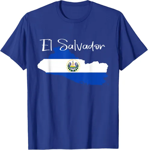 Vista 24 de Camiseta con la bandera de El Salvador, mapa de El Salvador, camiseta de Salvador para mujer