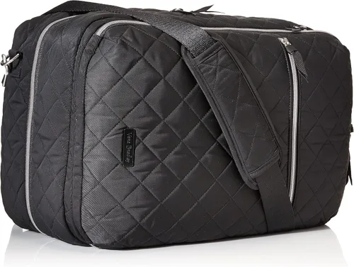 Vista 2 de Vera Bradley Mochila convertible y plana de sarga de rendimiento para mujer, Negro