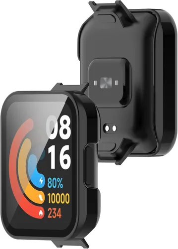 Vista 5 de Lijinlan Funda de vidrio templado compatible con Mi Redmi Watch 2 Lite, accesorios de funda para reloj inteligente, policarbonato duro resistente a
