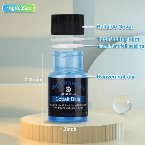 Vista 2 de CHANGTIKEJI Polvo de Mica, 24 Colores - 10g/Botella de Polvo de Pigmento Natural para Resina Epoxy, Fabricación de Jabón, Velas, Brillo de Labios