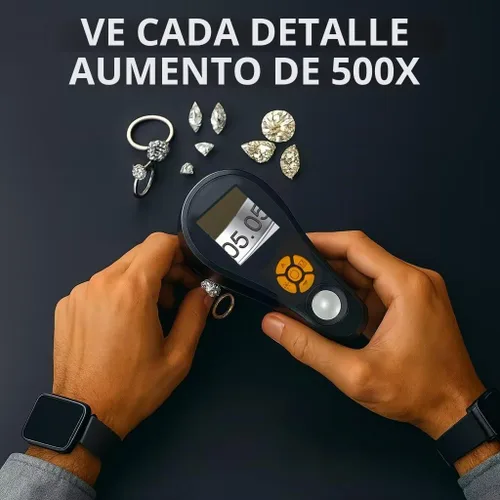 Vista 2 de Lupa con microscopio digital de luz de mano 2.0 pulgadas IPS pantalla a color, lupa digital portátil 500x, microscopios Marco, 8 luces LED, USB