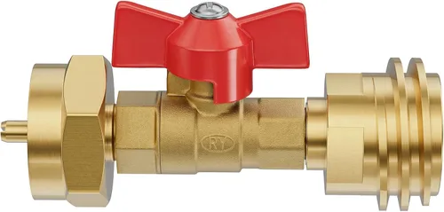 Vista 8 de Adaptador de relleno de propano mejorado para tanques de 1 libra, con válvula y manómetro, llena botellas de 1 libra desde tanque de 20 libras