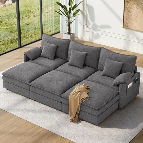 Vista 125 de Vesgantti Sofá modular de 108 pulgadas, cómodo sofá de nube con asiento profundo otomano movible, sofá modular en forma de L, sofás seccionales