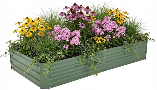 Vista 11 de Aoodor Cama de jardín elevada de metal de 9 pulgadas de alto, 30 pulgadas plateado