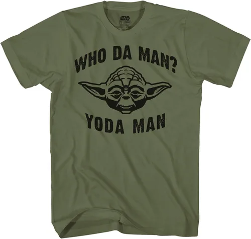 Vista 3 de STAR WARS Who Da Man Yoda - Camiseta gráfica para hombre Verde