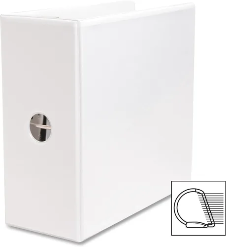 Vista 7 de Business Fuente 5 pulgadas Slant Anillo View Binder – Color Blanco, Blanco