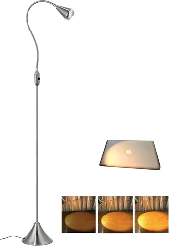 Vista 5 de HomeFocus Lámpara de pie LED,Lámpara de pie,Energía eficiente Super Brillante,Níquel