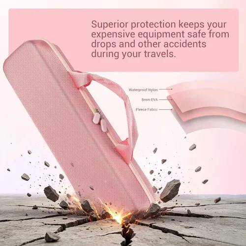 Vista 6 de Estuche rígido de transporte compatible con el alisador de cabello Rosa rosado