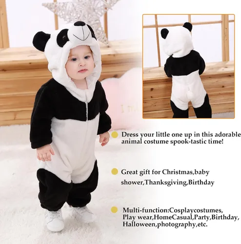 Vista 7 de TONWHAR Disfraz unisex de Halloween de animales para bebé y niño pequeño para otoño e invierno