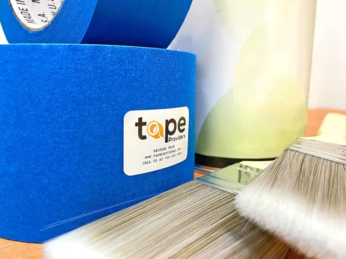 Vista 8 de Cinta adhesiva de pintor azul fabricada en Estados Unidos, 1 pulgada x 60 yardas, cinta adhesiva gruesa y ancha para pintura segura de paredes