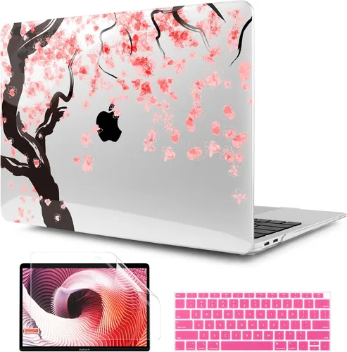 Vista 30 de TWOLSKOO Funda para MacBook Air de 13,3 pulgadas (versión antigua 2018-2021, modelos: M1 A2337, A2179, A1932) - Carcasa rígida con protector de Flor