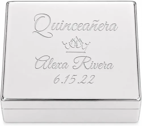 Vista 9 de Cherished Moments Joyero rectangular personalizado con mensaje Mensaje personalizado de oro