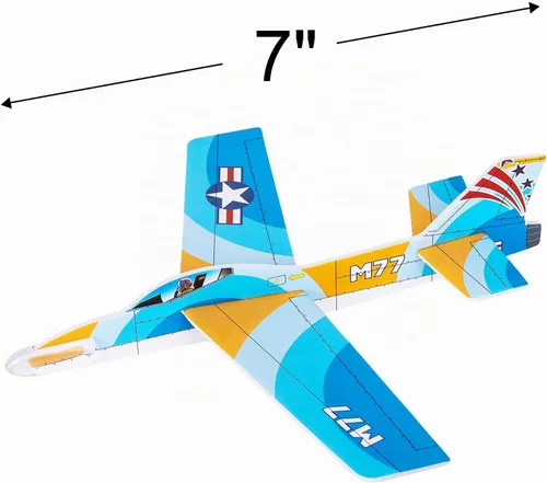Vista 6 de ArtCreativity Juego de 24 rompecabezas 3D de aviones de combate planeadores – 7 pulgadas varios esquemas de diseño de jet – Actividad de fiesta