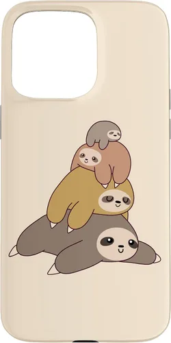 Vista 31 de Sloth Stack Cartoon Graphic Design Cute Doodle Phone Case for iPhone 17